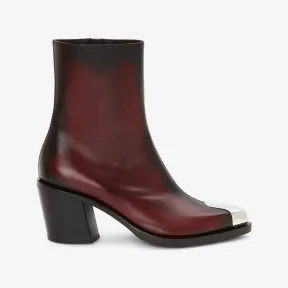 亚历山大麦昆/Alexander McQueen 威尔士红/银 女士 中筒靴 709986WHU326088 