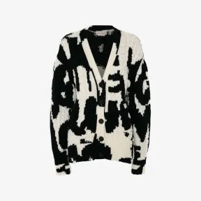 亚历山大麦昆/Alexander McQueen McQueen Graffiti嵌花羊毛开衫 女士 710819Q1A3V1080