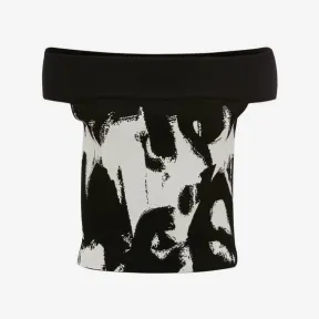 亚历山大麦昆/Alexander McQueen 黑，白 女士 上衣 720141Q1A4S1104 