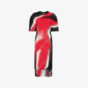 亚历山大麦昆/Alexander McQueen 黑/红/白 女士 铅笔裙 720594Q1A4Z1141 