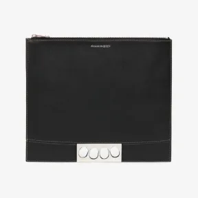 亚历山大麦昆/Alexander McQueen 男士黑色 The Grip 拉链手拿包 7263351AAD01000 811227786