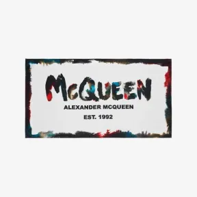 亚历山大麦昆/Alexander McQueen 白色/多色男士水彩涂鸦沙滩巾 7266914106Q9088 811093584