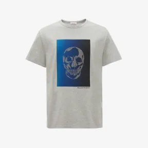 亚历山大麦昆/Alexander McQueen 男士浅灰色渐变骷髅头 T 恤 727273QUZ140902 