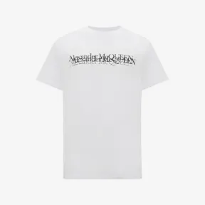 亚历山大麦昆/Alexander McQueen 男士白色 McQueen 徽标印章 T 恤 727277QUZ170900 