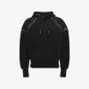 亚历山大麦昆/Alexander McQueen 男士黑色孔眼连帽运动衫 727302QUX631000 