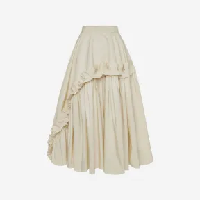 亚历山大麦昆/Alexander McQueen 女式印花布不对称缩褶半身裙 727505QEACM9036 