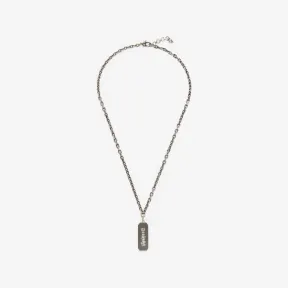 亚历山大麦昆/Alexander McQueen 男士 McQueen 古董银涂鸦标签项链 728459J160Y0446 811227766