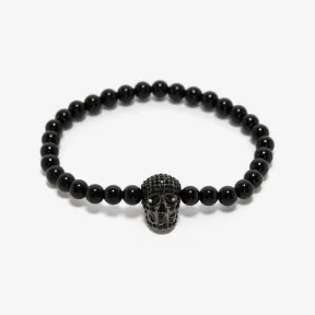 亚历山大麦昆/Alexander McQueen 男士黑色密钉骷髅串珠手链 7284891AAL51050 811227770