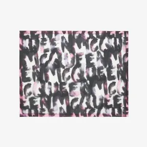 亚历山大麦昆/Alexander McQueen 女式粉色/黑色水彩涂鸦披肩 7326953624Q5960 811204488