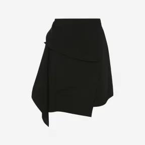 亚历山大麦昆/Alexander McQueen 女式黑色垂坠精裁迷你裙 733152QJADC1000 