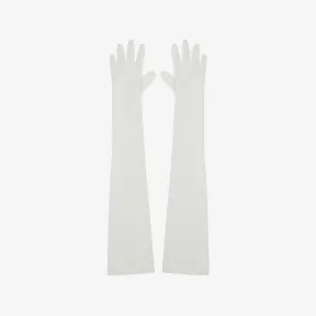 亚历山大麦昆/Alexander McQueen 女士象牙色纯色长手套 7334003E36Q9200 