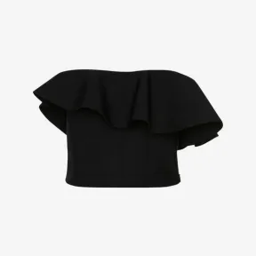 亚历山大麦昆/Alexander McQueen 女式黑色荷叶边紧身胸衣 734634Q1A431000 