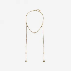 亚历山大麦昆/Alexander McQueen Airpods 女士珍珠骷髅链项链古金 734744I170A2375 812847755