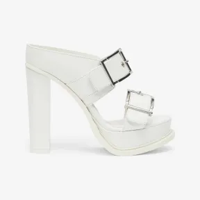 亚历山大麦昆/Alexander McQueen 女士象牙色厚底搭扣凉鞋 734985WHSWD9359 