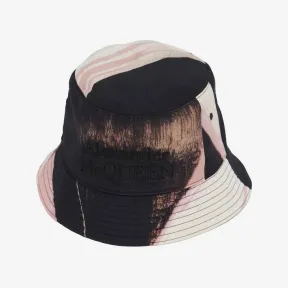 亚历山大麦昆/Alexander McQueen 男士象牙色/黑色 Brushstroke 渔夫帽 7354734419Q9260 