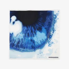 亚历山大麦昆/Alexander McQueen 女式象牙色/蓝色 Galactic Iris 披肩 7440333E43Q9268 812894218