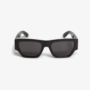 亚历山大麦昆/Alexander McQueen 男士 McQueen 斜角矩形太阳镜（黑色/烟灰色） 744510J07491056 813037458