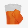 亚历山大麦昆/Alexander McQueen 女士混合短款上衣白色/日落橙 745365QLAA60956