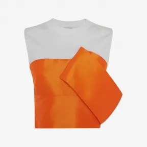 亚历山大麦昆/Alexander McQueen 女士混合短款上衣白色/日落橙 745365QLAA60956