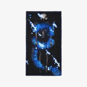 亚历山大麦昆/Alexander McQueen 女式黑色/蓝色拉菲草镂空披肩 7465893200Q1068 812892460