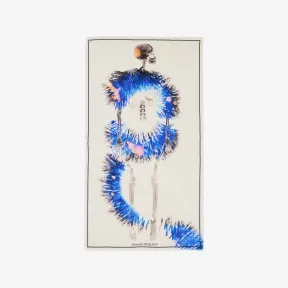 亚历山大麦昆/Alexander McQueen 象牙色/蓝色女式拉菲草镂空披肩 7465893200Q9268 812892461