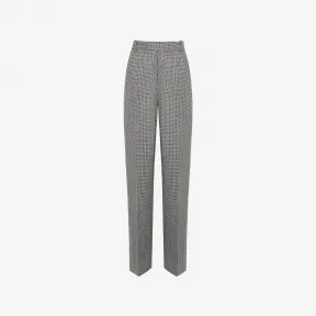 亚历山大麦昆/Alexander McQueen 男士犬牙格纹阔腿裤黑色/白色 748386QVU531090