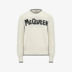 亚历山大麦昆/Alexander McQueen 男士 McQueen 香草涂鸦套头衫 752045Q1GBW9211 