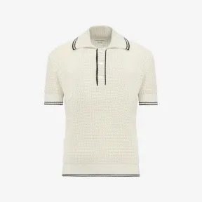 亚历山大麦昆/Alexander McQueen 男士棉质网眼Polo衫香草色 752046Q1GBY9211
