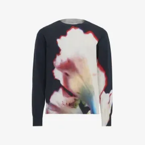 亚历山大麦昆/Alexander McQueen 男士黑色/多色 Solarised Flower 套头衫 752059Q1GBZ1014 