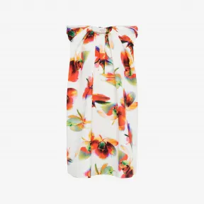 亚历山大麦昆/Alexander McQueen 女士Solarised Orchid褶皱迷你连衣裙光学白色 752378QCAHB9000