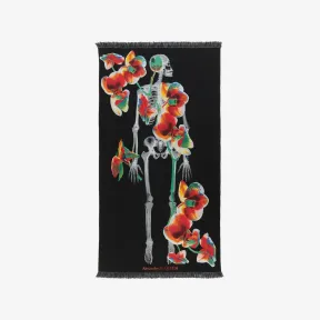 亚历山大麦昆/Alexander McQueen 女式黑色/红色兰花镂空披肩 7562683D74Q1074 813101829