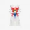 亚历山大麦昆/Alexander McQueen 女士露肩衬衫裙光学白色 757151QZAJH9000