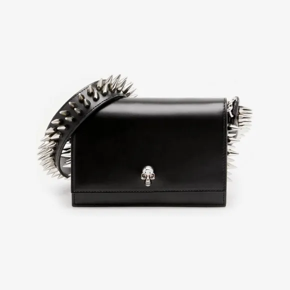 亚历山大麦昆/Alexander McQueen 女式黑色 The Biker 小号骷髅包 757626C8Z221000 813100376
