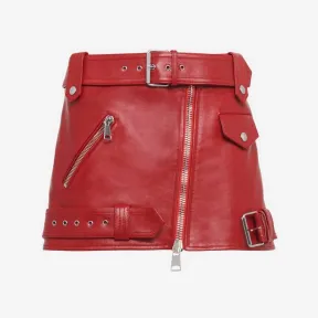 亚历山大麦昆/Alexander McQueen 威尔士红女式机车迷你裙 757993Q5AL06040 