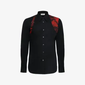 亚历山大麦昆/Alexander McQueen 男士背带印花衬衫黑色 758827QVN661000