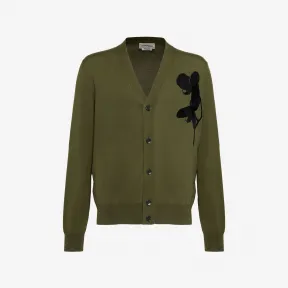 亚历山大麦昆/Alexander McQueen 男士Orchid开衫卡其色/黑色 760756Q1XIG4369