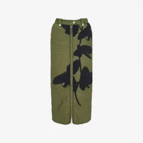 亚历山大麦昆/Alexander McQueen 女士Orchid绗缝半身裙卡其色/黑色 766552QZAJ93183