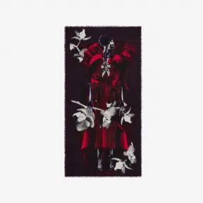 亚历山大麦昆/Alexander McQueen 女士Orchid Skeleton Dress披肩夜荫色/红色 7666993200Q5074