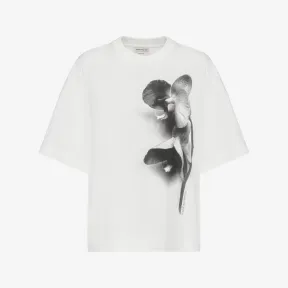 亚历山大麦昆/Alexander McQueen 女式摄影兰花白色大廓形 T 恤 769759QZAKI0900 769759QZAKI0900