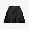 亚历山大麦昆/Alexander McQueen 女式黑色高腰皮革短裤 770562Q5AL11000 770562Q5AL11000
