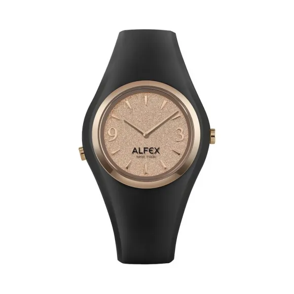 爱华时/Alfex ip玫瑰金抛光/黑硅 石英机芯 5751-2076