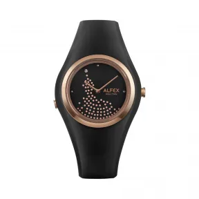 爱华时/Alfex IP玫瑰金抛光/黑硅 石英机芯 5751-2173