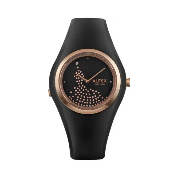 爱华时/Alfex IP玫瑰金抛光/黑硅 石英机芯 5751-2173