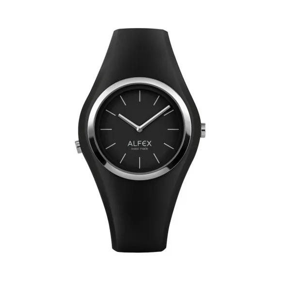 爱华时/Alfex 不锈钢抛光/黑硅 石英机芯 5751-946