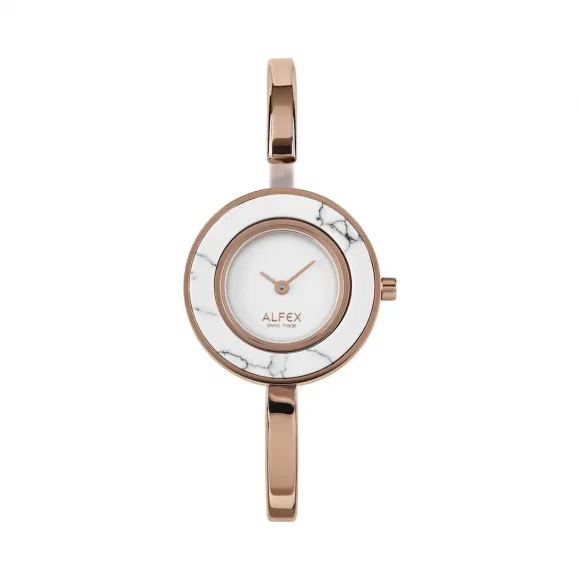 爱华时/Alfex 玫瑰金抛光白绿松石 石英机芯 5772-2095