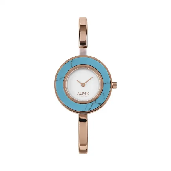 爱华时/Alfex Ip玫瑰金抛光蓝色绿松石 石英机芯 5772-2096