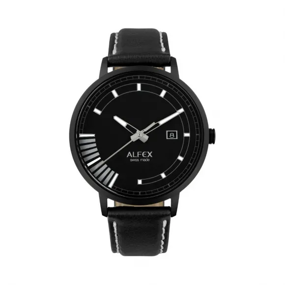 爱华时/Alfex IP黑色拉丝 石英机芯 5776-2222