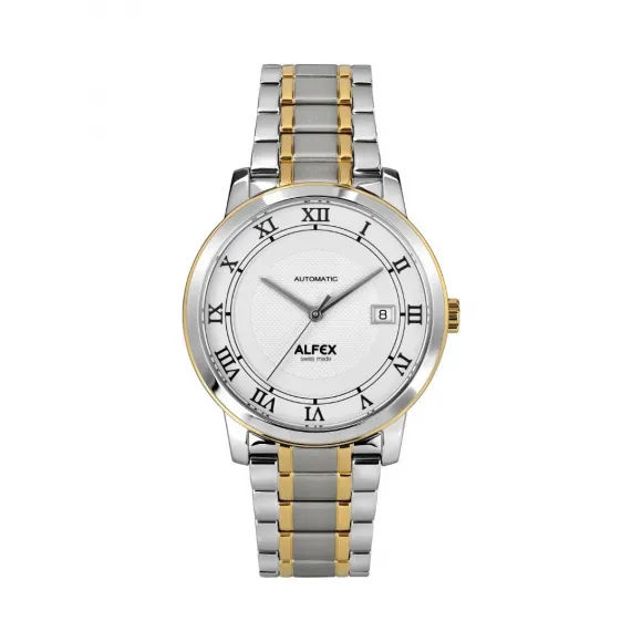 爱华时/Alfex 两音不锈钢/ ip金抛光磨砂 自动机械机芯 9012-752