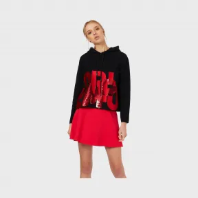 安普里奥·阿玛尼/Emporio Armani 有质感的针织毛线衫，采用连帽设计和亮片标识 | 女 12421289lv