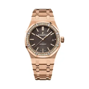 爱彼/Audemars Piguet  皇家橡树系列 18K玫瑰金镶钻  女表 15451OR.ZZ.1256OR.04